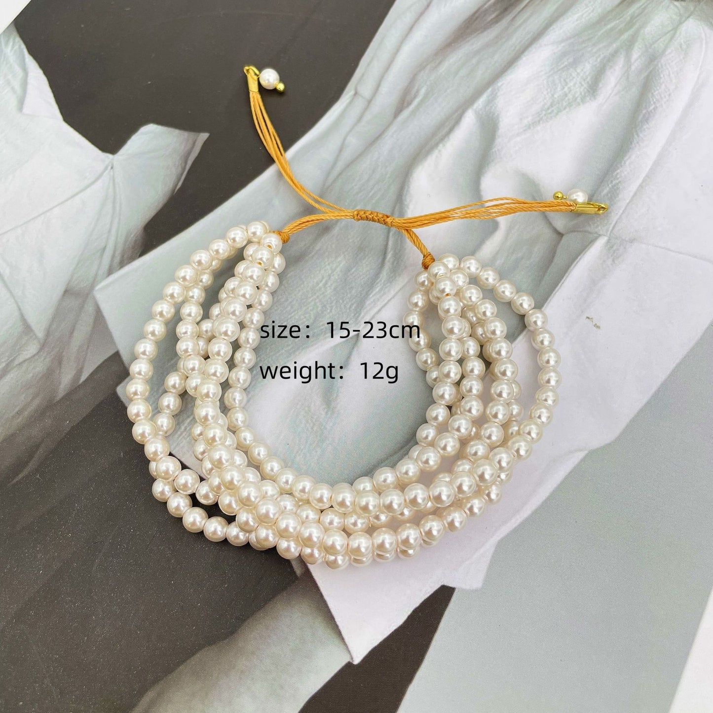 1 PCS Multilayer Pearl Bracelet Unique Adjustable Rope Elegant Wedding Jewely - Rhyme - and - Chain