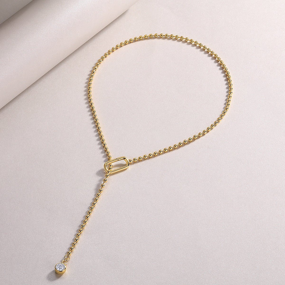 18k Gold - plated 925 Silver Moissanite Necklace - Rhyme - and - Chain