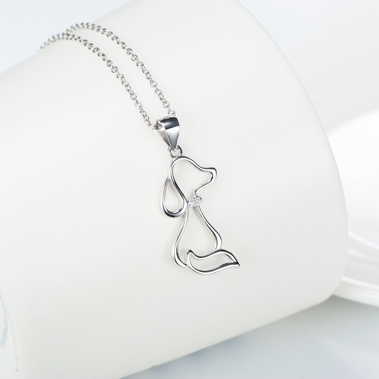 925 Sterling Silver Dog Pendant Necklace - Rhyme - and - Chain