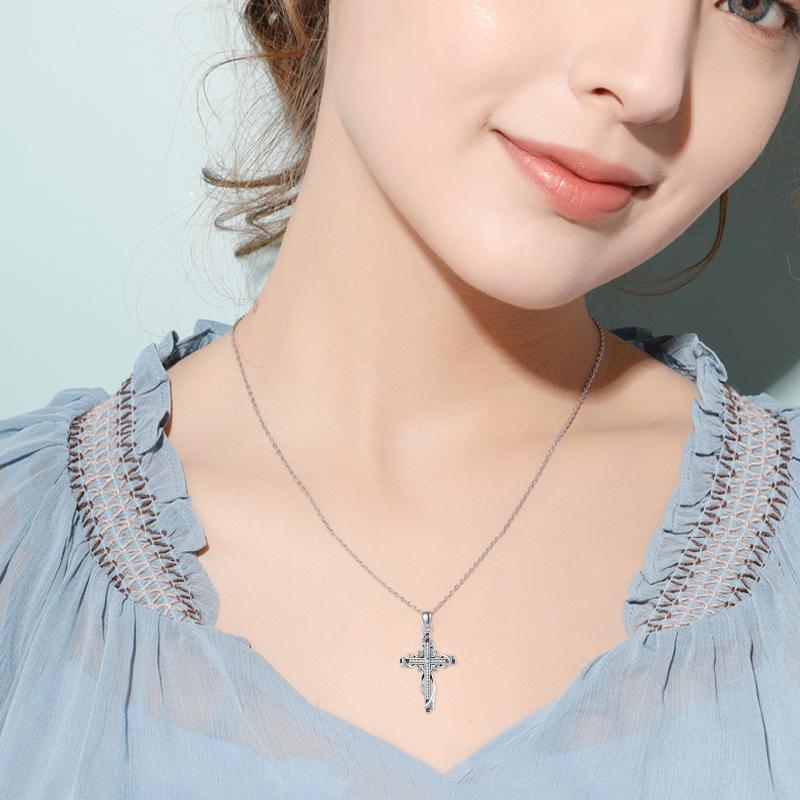 925 Sterling Silver for Women Cross Pendant Cross Jewelry Cross Necklace - Rhyme - and - Chain