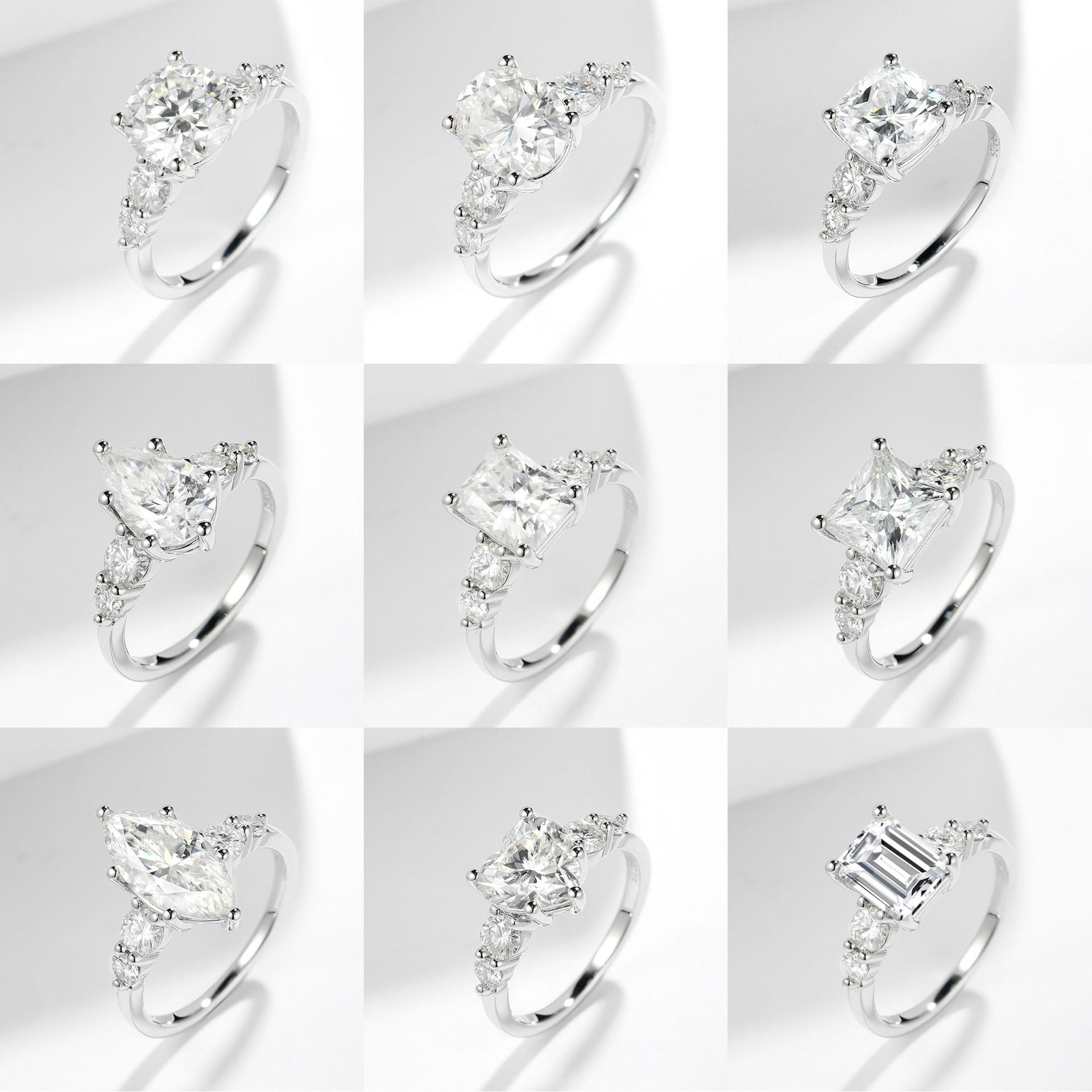 3ct D Color Square Cut Moissanite Diamond Ring 925 Sterling Silver Rings - Rhyme - and - Chain