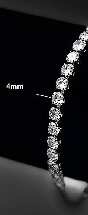 4mm Cubic Zirconia Classic Tennis Bracelet - Rhyme - and - Chain