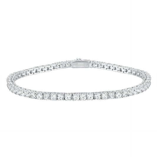 3Mm Moissanite Spring Buckle Tennis Bracelet S925 Silver - Rhyme - and - Chain