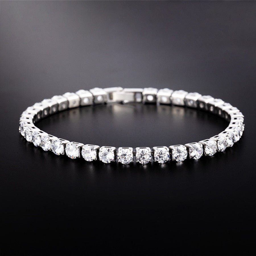 4mm Cubic Zirconia Classic Tennis Bracelet - Rhyme - and - Chain