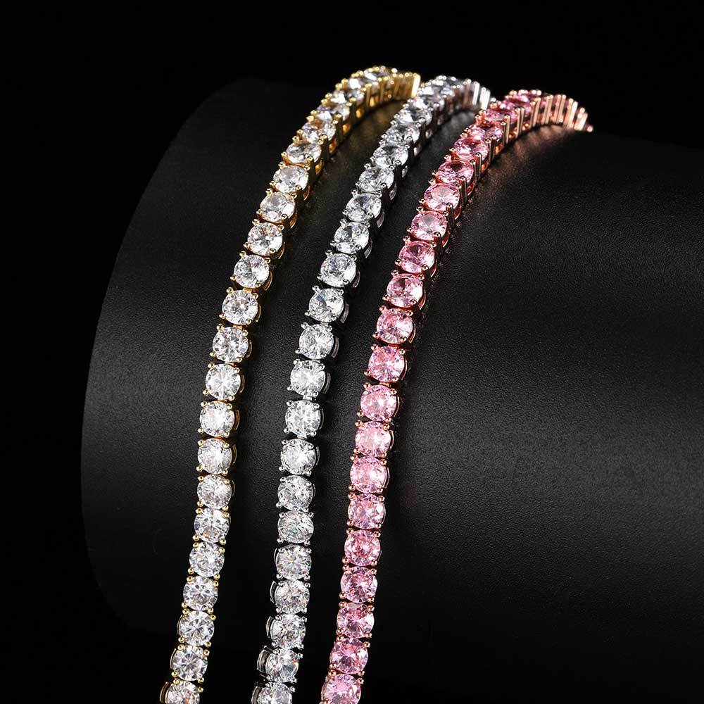 4mm Zircon Tennis Chain Anklet - Rhyme - and - Chain