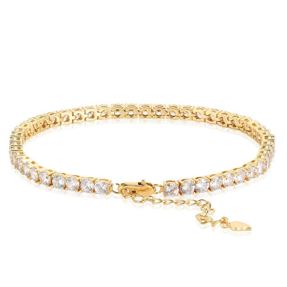 4mm Zircon Tennis Chain Anklet - Rhyme - and - Chain