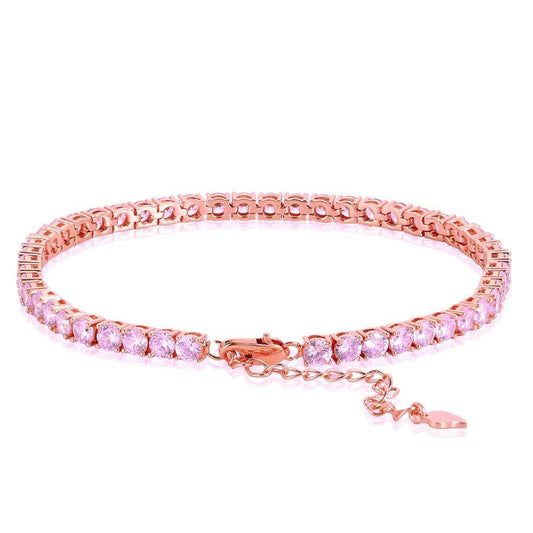 4mm Zircon Tennis Chain Anklet - Rhyme - and - Chain