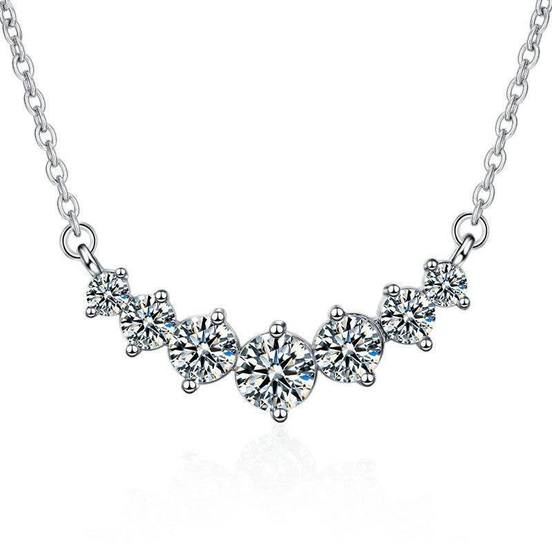 Moissanite Chain Straight Necklace Clavicle Jewelry