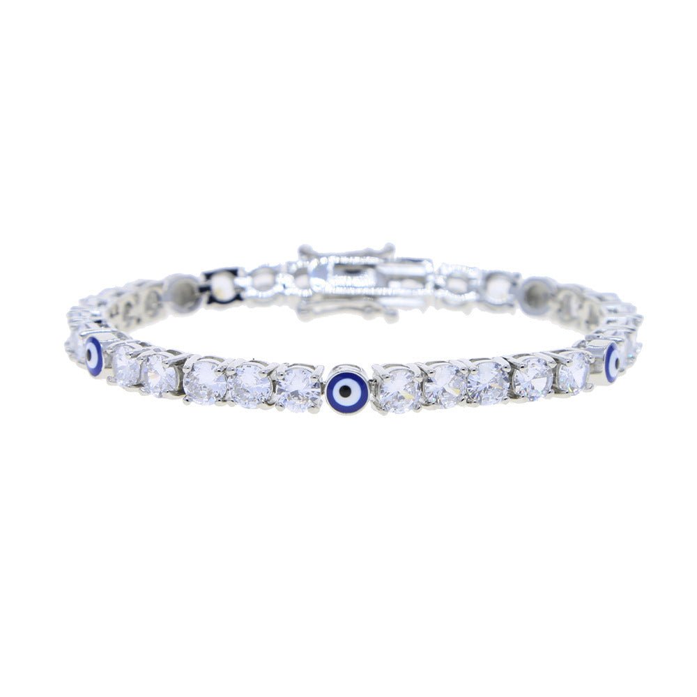 5mm Zircon Eye Tennis Chain Bracelet - Rhyme - and - Chain