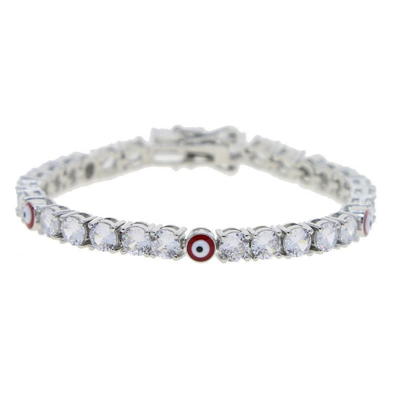 5mm Zircon Eye Tennis Chain Bracelet - Rhyme - and - Chain