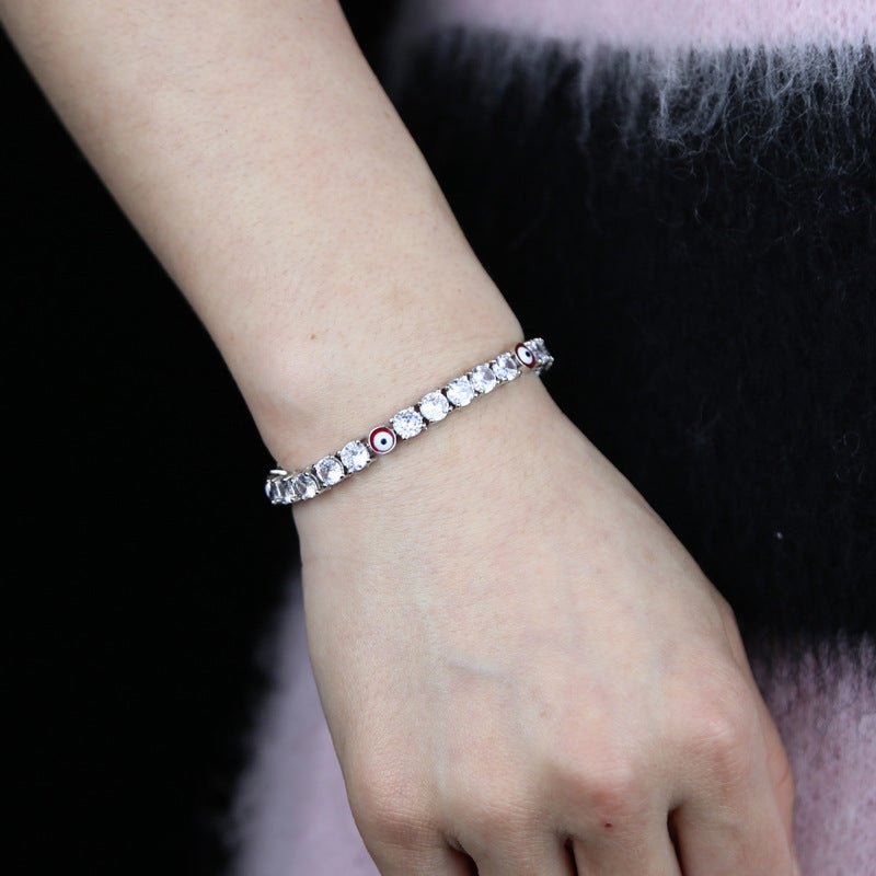 5mm Zircon Eye Tennis Chain Bracelet - Rhyme - and - Chain