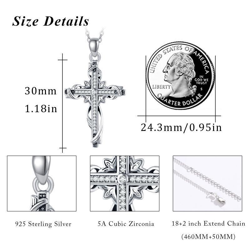 925 Sterling Silver for Women Cross Pendant Cross Jewelry Cross Necklace - Rhyme - and - Chain