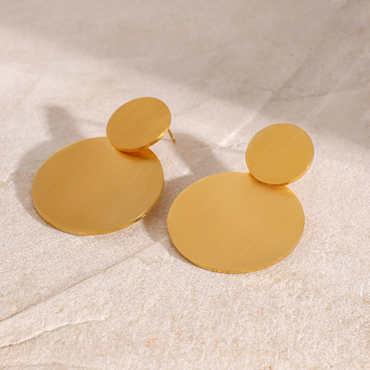 Stainless Steel Circle Earrings Studs Niche Geometry