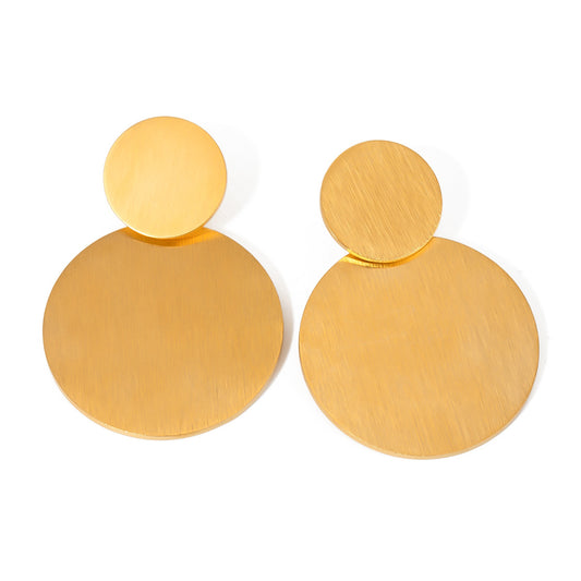 Stainless Steel Circle Earrings Studs Niche Geometry