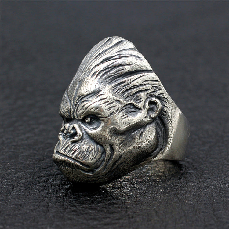 King Kong Ring 925 Sterling Silver Handmade Punk Retro Gorilla