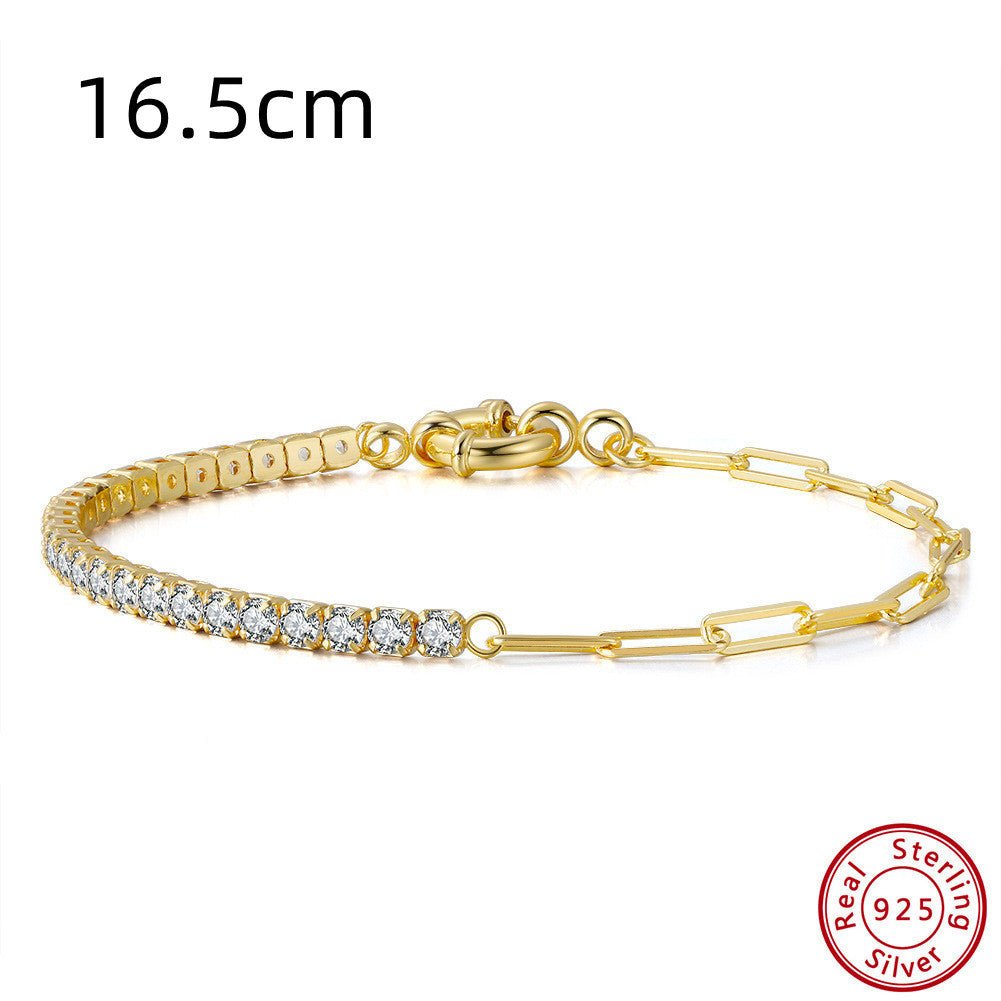 925 Silver Tennis Chain Bracelet - Rhyme - and - Chain