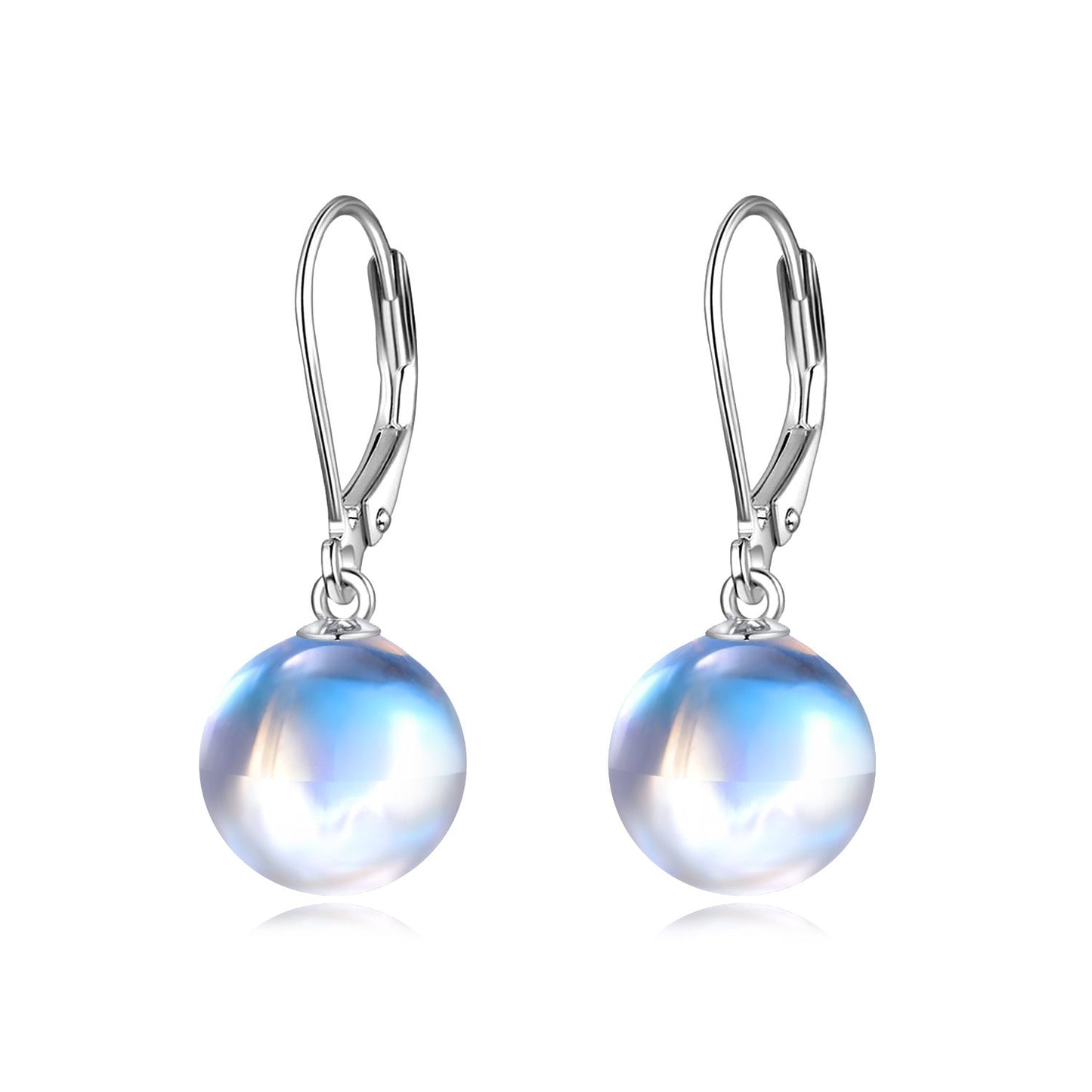 925 Sterling Silver Moonstone Drop Leverback Earrings Jewelry for Women - Rhyme - and - Chain