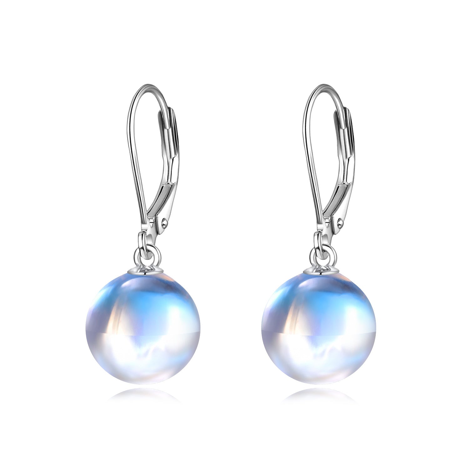 925 Sterling Silver Moonstone Drop Leverback Earrings Jewelry for Women - Rhyme - and - Chain