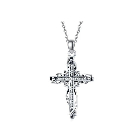 925 Sterling Silver for Women Cross Pendant Cross Jewelry Cross Necklace - Rhyme - and - Chain