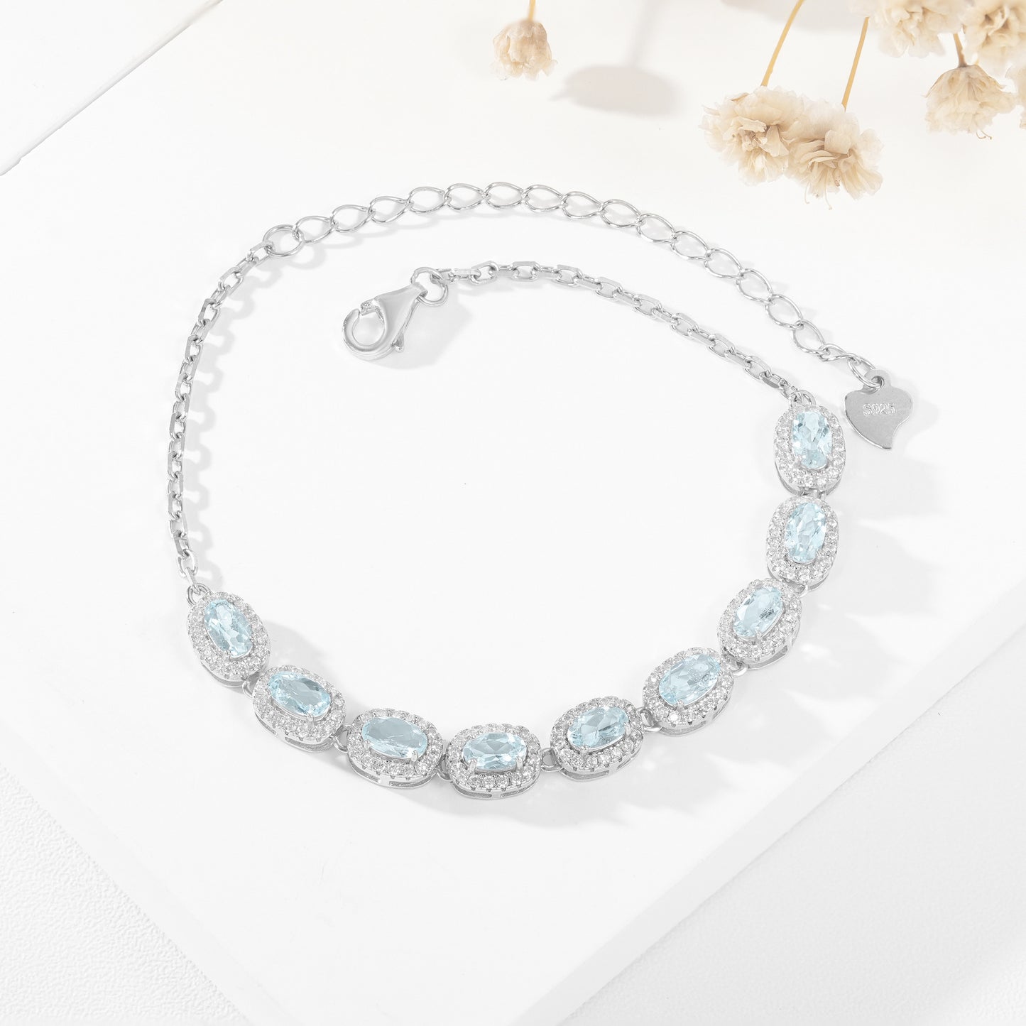 925 Silver Natural Topaz Bracelet