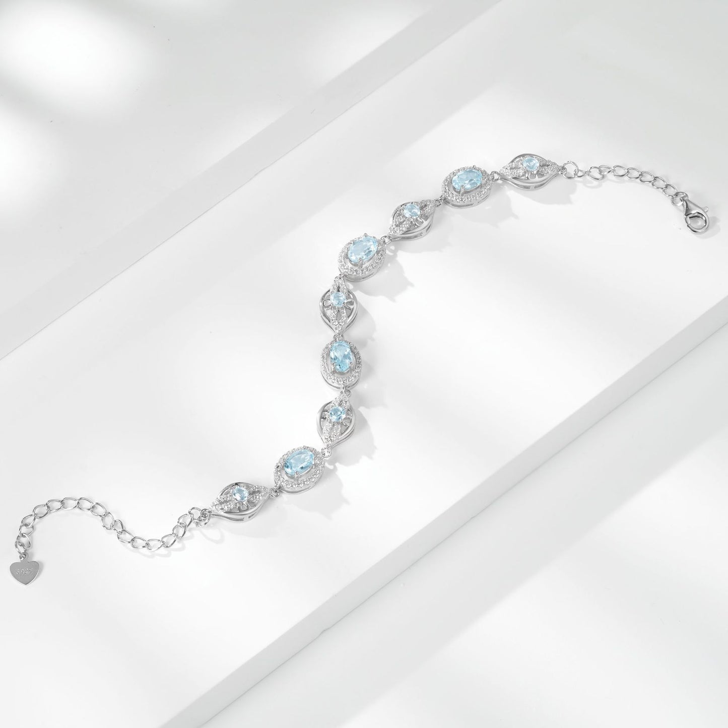 Natural Topaz Bracelet 925 Sterling Silver