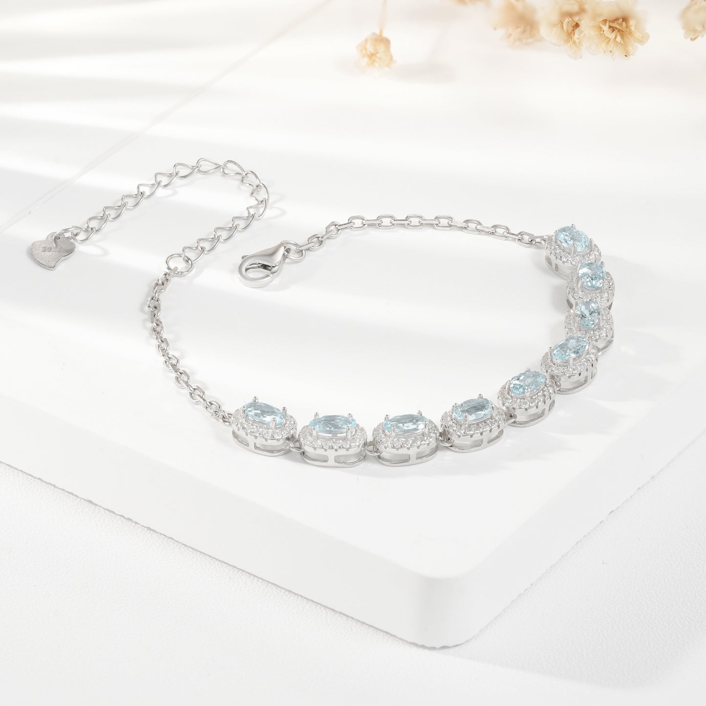 925 Silver Natural Topaz Bracelet