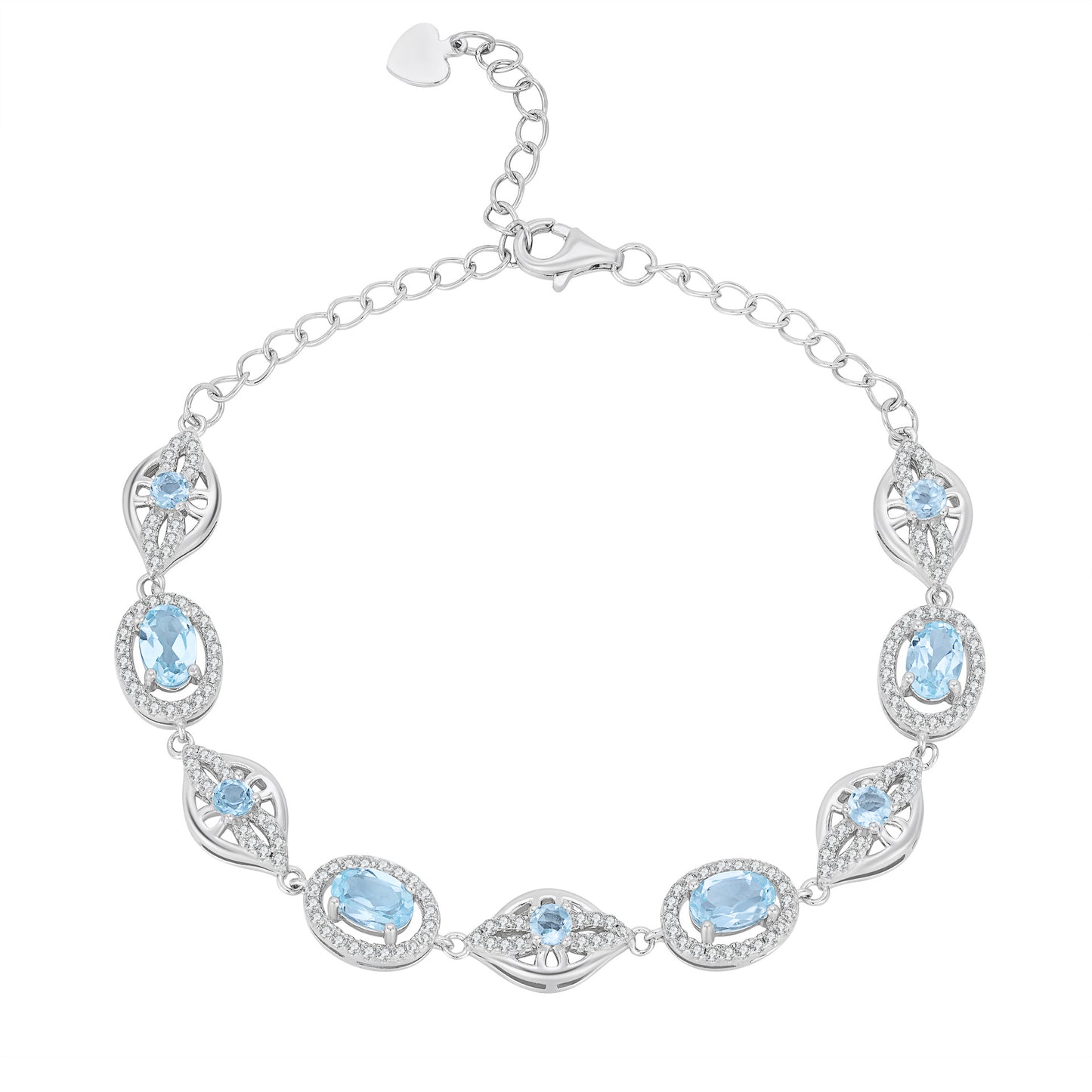 Natural Topaz Bracelet 925 Sterling Silver