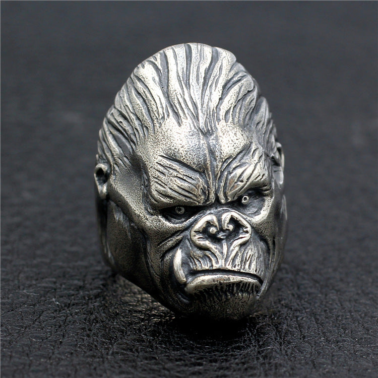 King Kong Ring 925 Sterling Silver Handmade Punk Retro Gorilla