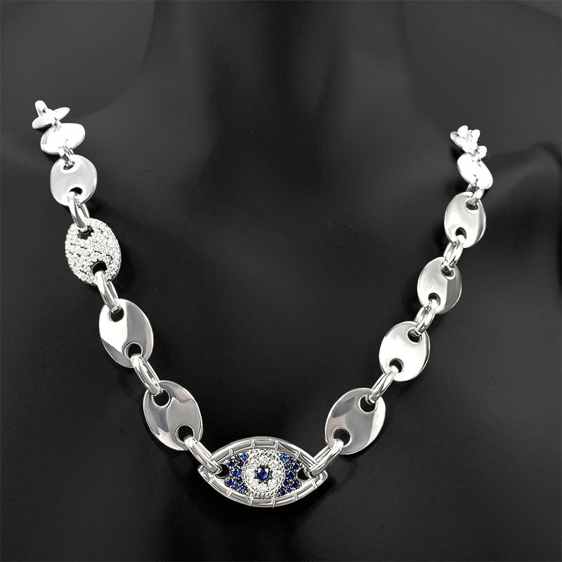 925 silver Temperament Versatile Couple Necklace - Rhyme - and - Chain