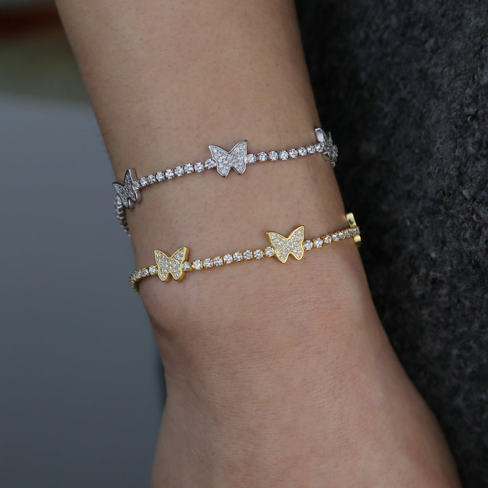 Butterfly Zircon Bracelet Blingbling - Rhyme - and - Chain