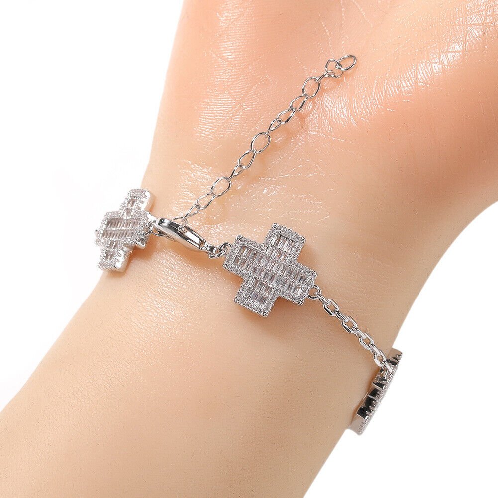 Charm Cross Chain Link Bracelets Jewelry Gifts - Rhyme - and - Chain