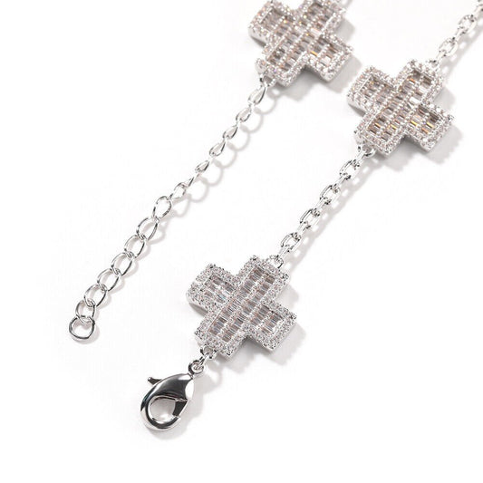 Charm Cross Chain Link Bracelets Jewelry Gifts - Rhyme - and - Chain