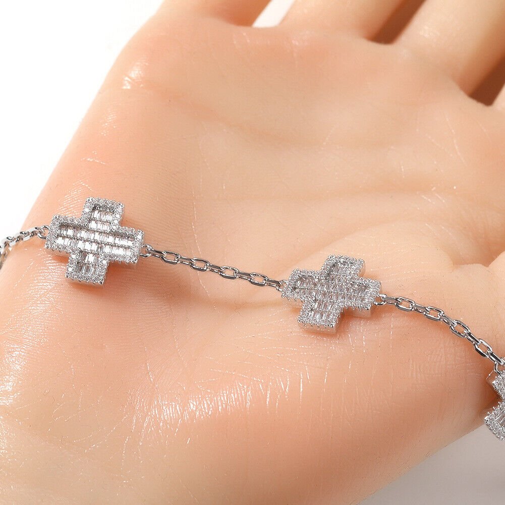 Charm Cross Chain Link Bracelets Jewelry Gifts - Rhyme - and - Chain