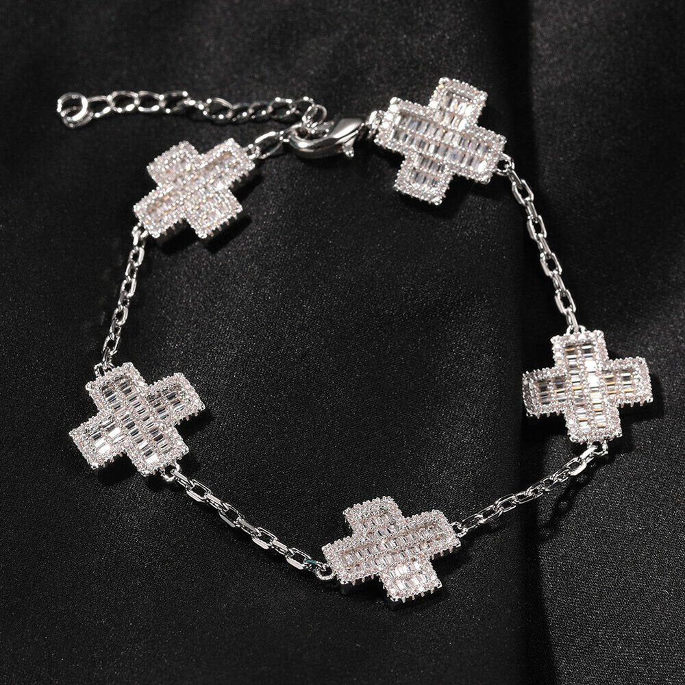 Charm Cross Chain Link Bracelets Jewelry Gifts - Rhyme - and - Chain