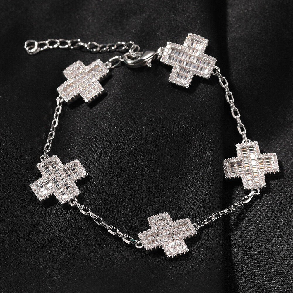 Charm Cross Chain Link Bracelets Jewelry Gifts - Rhyme - and - Chain