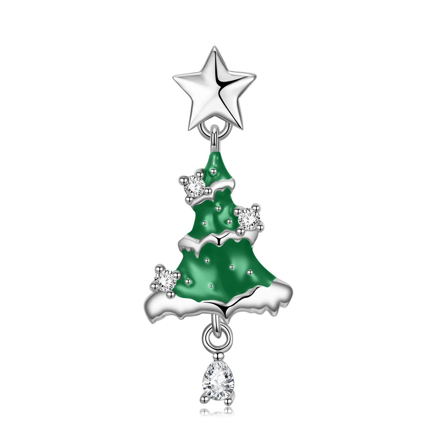 Christmas Gift Christmas Tree Necklace S925 Sterling Silver Drop Glue - Rhyme - and - Chain