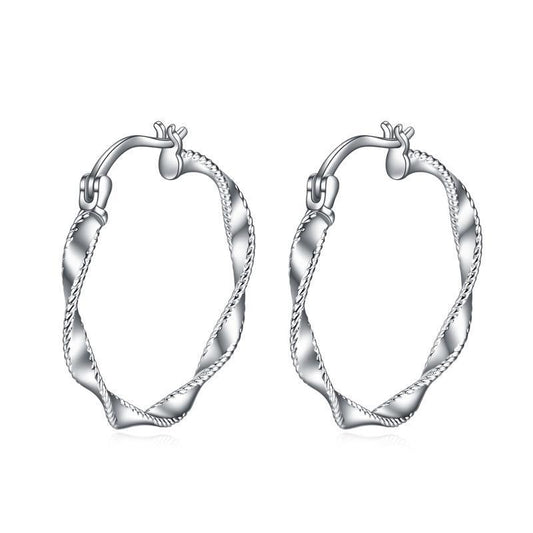 Circle Endless Hoop Earrings Twist Jewelry Gifts 30MM Hypoallergenic - Rhyme-and-Chain