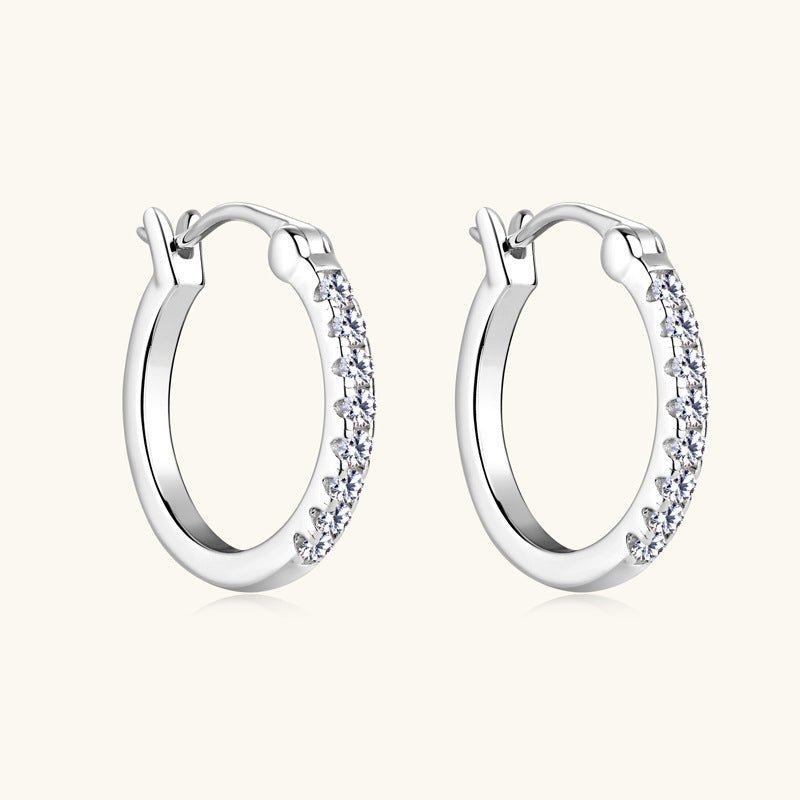 Circle Moissanite S925 Silver Earrings - Rhyme - and - Chain