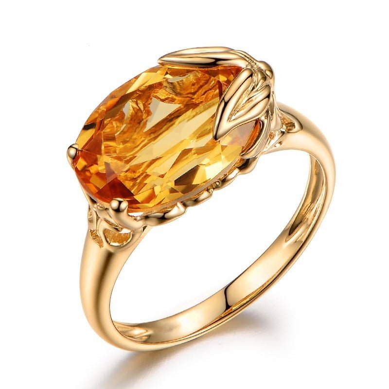 Citrine Engagement Ring - Rhyme - and - Chain