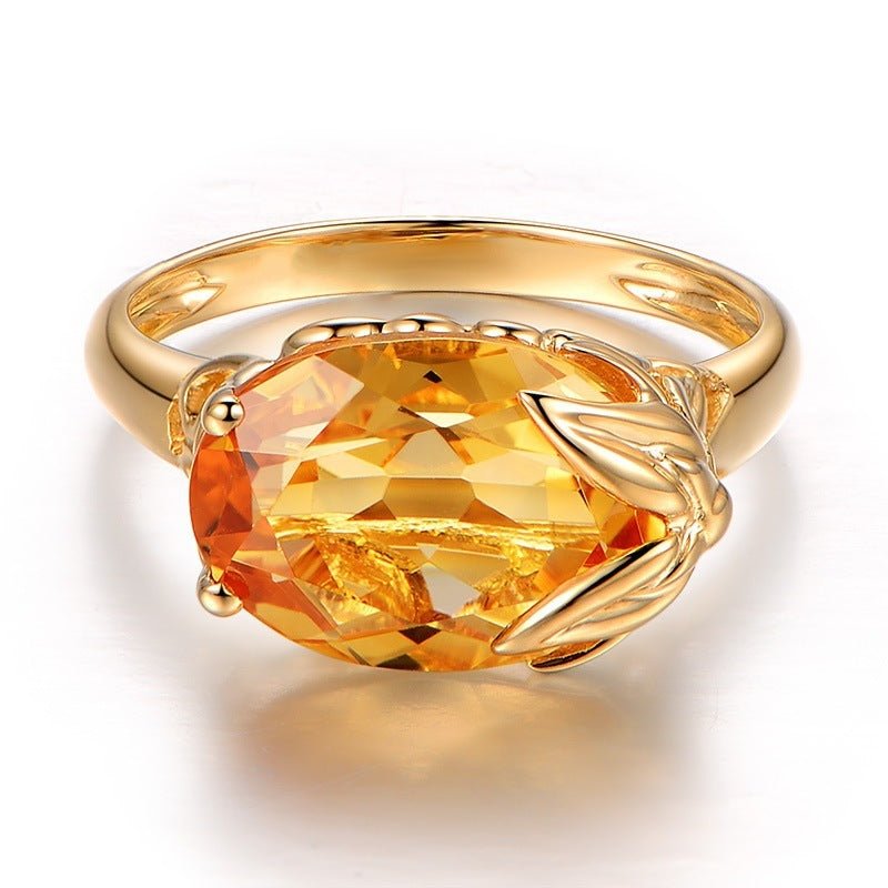 Citrine Engagement Ring - Rhyme - and - Chain