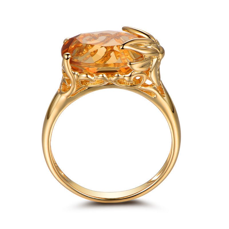 Citrine Engagement Ring - Rhyme - and - Chain