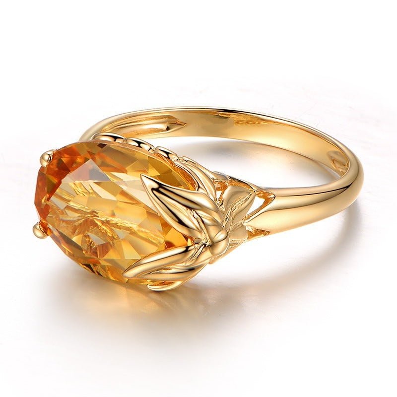 Citrine Engagement Ring - Rhyme - and - Chain