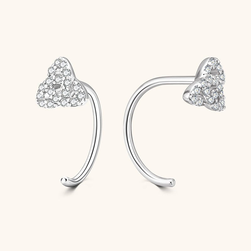 Clover Moissanite Earrings Female S925 Sterling Silver Studs Ear - Rhyme - and - Chain