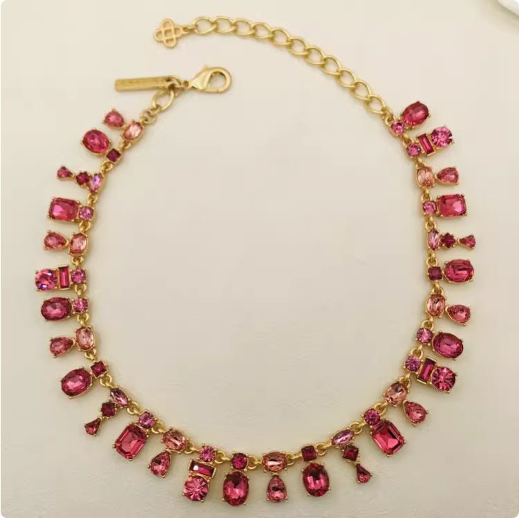 Color Crystal Color Combination Collar Bone Choker - Rhyme - and - Chain