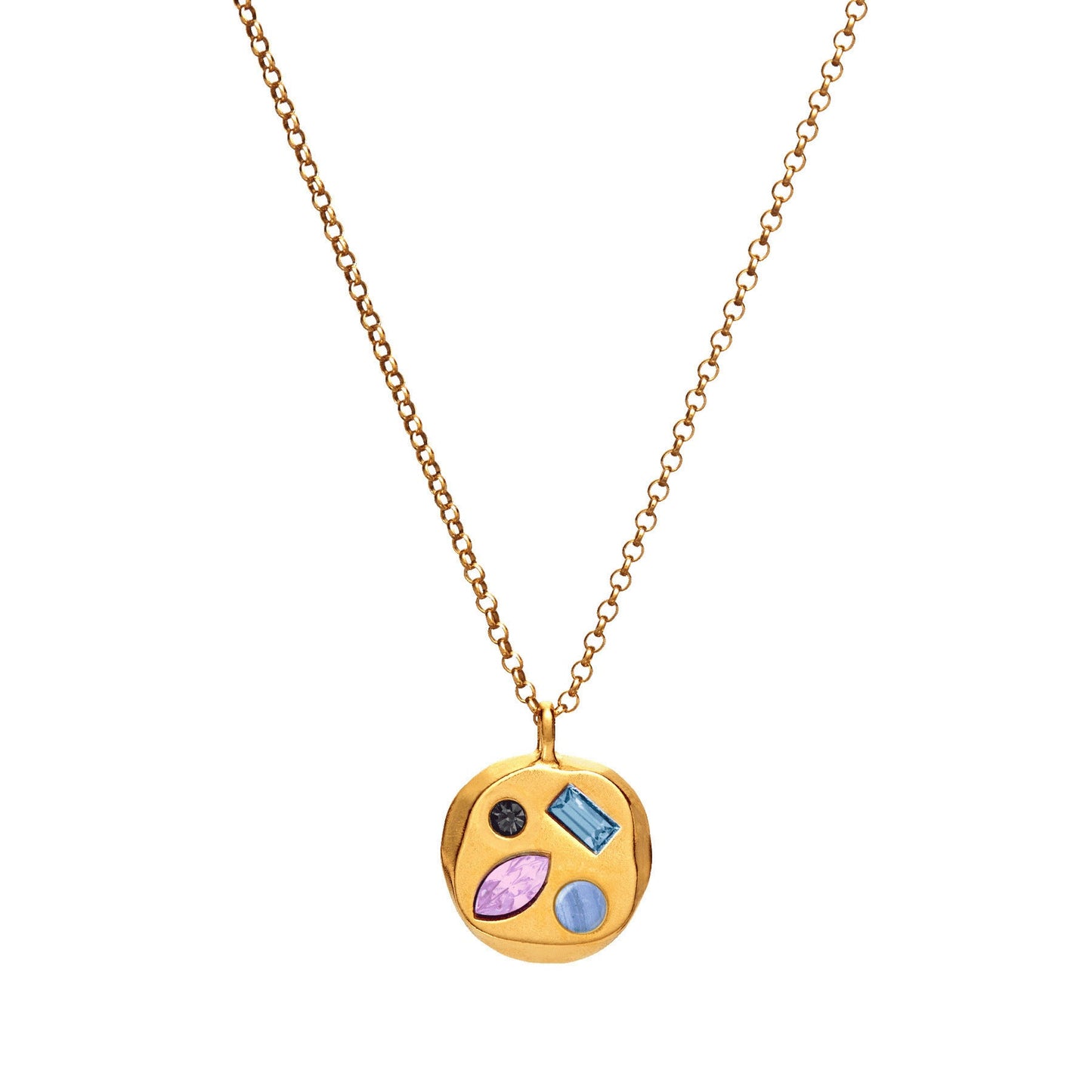 Colorful Zircon December Birthday Stone Necklace - Rhyme - and - Chain