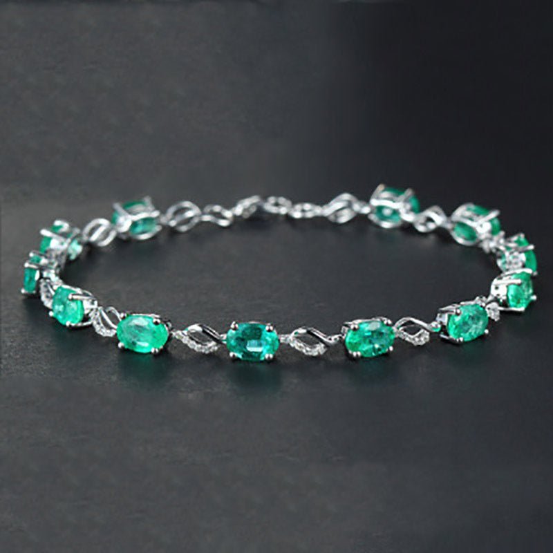 Creative Emerald Bracelet Emerald Silver Jewelry - Rhyme - and - Chain