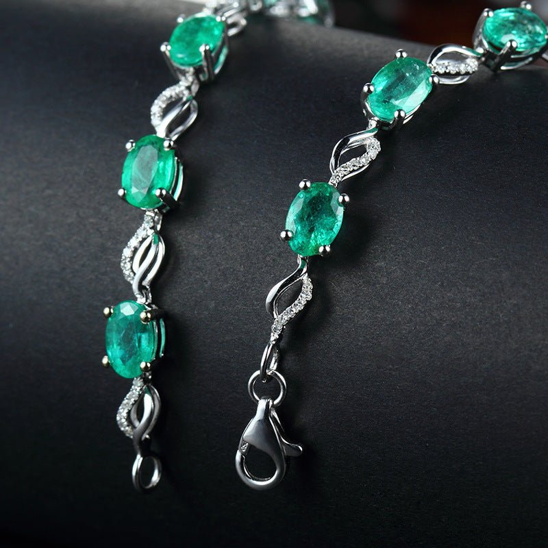 Creative Emerald Bracelet Emerald Silver Jewelry - Rhyme - and - Chain