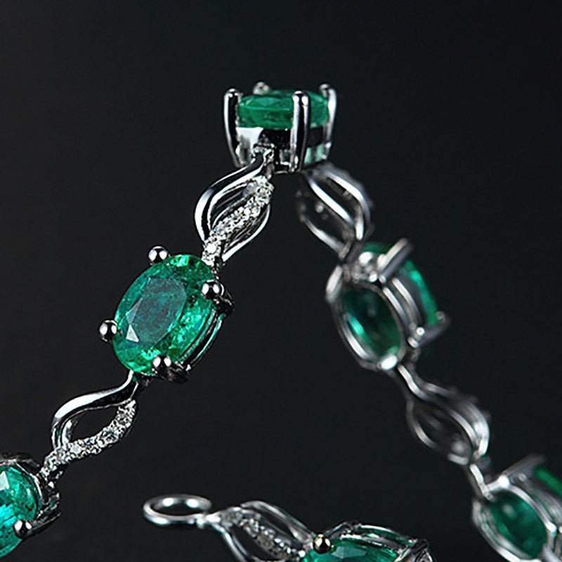 Creative Emerald Bracelet Emerald Silver Jewelry - Rhyme - and - Chain