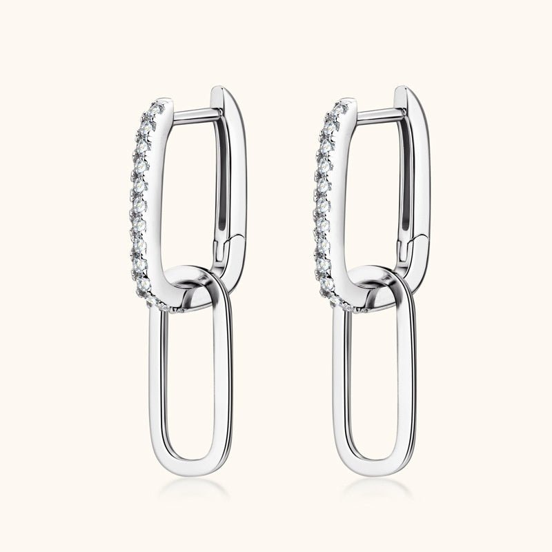 Double Ring Moissanite Earrings Earrings For Women - Rhyme - and - Chain