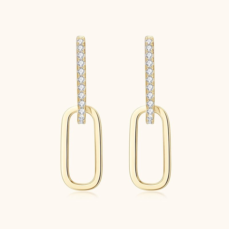 Double Ring Moissanite Earrings Earrings For Women - Rhyme - and - Chain